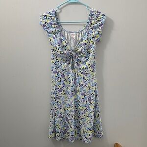 No Boundaries Blue and Purple Floral Mini Dress